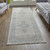 12' Gray Blue and Taupe Oriental Power Loom Worn Faded Runner Rug With Fringe