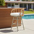 Aluminum And Faux Rattan Swivel Bar Height Chair