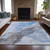 9' X 12' Sky Blue And Gray Abstract Washable Indoor Outdoor Area Rug