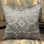 Plutus Daria Moss Silver Geometric Luxury Throw Pillow