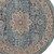 4' Blue And Beige Floral Distressed Round Rug