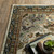 8' Ivory And Blue Oriental Runner Rug
