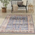 4' X 6' Beige Blue and Red Oriental Distressed Non Skid Area Rug