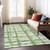 8' X 10' Artichoke Green And Emerald Striped Washable Indoor Outdoor Area Rug