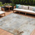 10' X 14' Beige Gray And Khaki Abstract Washable Indoor Outdoor Area Rug