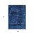 9' X 12' Blue And Charcoal Floral Washable Indoor Outdoor Area Rug