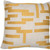 24" Yellow and Ivory Geometric Cotton Blend Throw Pillow With Embroidery