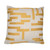 24" Yellow and Ivory Geometric Cotton Blend Throw Pillow With Embroidery