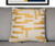 24" Yellow and Ivory Geometric Cotton Blend Throw Pillow With Embroidery