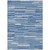 8' X 10' Sky Blue Gray And Ivory Striped Washable Indoor Outdoor Area Rug