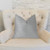 Plutus Object Lens Blue and Beige Luxury Throw Pillow