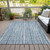 10' X 14' Blue And Ivory Striped Washable Indoor Outdoor Area Rug