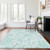 8' X 10' Turquoise And Ivory Paisley Washable Indoor Outdoor Area Rug