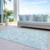 8' X 10' Turquoise And Ivory Paisley Washable Indoor Outdoor Area Rug