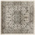5' Gray and Ivory Square Medallion Power Loom Distressed Area Rug