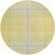 8' Yellow Black And Ivory Round Plaid Washable Indoor Outdoor Area Rug