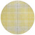 8' Yellow Black And Ivory Round Plaid Washable Indoor Outdoor Area Rug