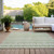 9' X 12' Artichoke Green And Ivory Quatrefoil Washable Indoor Outdoor Area Rug