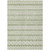 9' X 12' Artichoke Green And Ivory Quatrefoil Washable Indoor Outdoor Area Rug