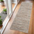6' Ivory and Gray Abstract Non Skid Runner Rug