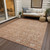 9' X 12' Coral And Ivory Floral Washable Indoor Outdoor Area Rug