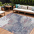 9' X 12' Blush And Gray Abstract Washable Indoor Outdoor Area Rug
