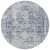 8' Navy Blue Round Oriental Washable Indoor Outdoor Area Rug