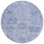 8' Sky Blue Ivory And Gray Round Damask Washable Indoor Outdoor Area Rug