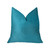 Plutus Aquamarine Velvet Turquoise Luxury Throw Pillow