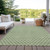 3' X 5' Green And Gray Floral Washable Indoor Outdoor Area Rug
