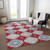 5' X 8' Red And Navy Blue Floral Washable Indoor Outdoor Area Rug