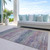 5' X 8' Blush Striped Washable Indoor Outdoor Area Rug