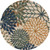 8' Blue Green And Orange Round Floral Indoor Outdoor Area Rug