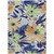 5' X 8' Navy Blue And Beige Floral Washable Indoor Outdoor Area Rug