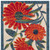 6' Ivory Blue And Orange Floral Indoor Outdoor Runner Rug