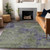 5' X 8' Olive Green And Dark Purple Abstract Washable Indoor Outdoor Area Rug