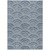 5' X 8' Denim Blue Navy Blue And Ivory Geometric Washable Indoor Outdoor Area Rug