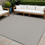 6' Ivory And Charcoal Square Geometric Indoor Outdoor Area Rug