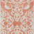 5' X 8' Coral And Ivory Damask Washable Indoor Outdoor Area Rug