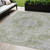 5' X 8' Olive Green Floral Medallion Washable Indoor Outdoor Area Rug