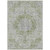 5' X 8' Olive Green Floral Medallion Washable Indoor Outdoor Area Rug