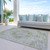 5' X 8' Olive Green Floral Medallion Washable Indoor Outdoor Area Rug