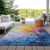 5' X 8' Gold Yellow And Teal Blue Abstract Washable Indoor Outdoor Area Rug