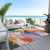 3' X 5' Gold Purple And Teal Blue Abstract Washable Indoor Outdoor Area Rug