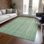 5' X 8' Aqua Beige And Teal Blue Striped Washable Indoor Outdoor Area Rug