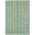 5' X 8' Aqua Beige And Teal Blue Striped Washable Indoor Outdoor Area Rug