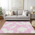 5' X 8' Pink And Ivory Abstract Washable Indoor Outdoor Area Rug