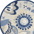 8' Blue And Gray Round Floral Indoor Outdoor Area Rug