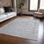3' X 5' Silver And Beige Abstract Washable Indoor Outdoor Area Rug