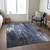 5' X 8' Blue And Ivory Abstract Washable Indoor Outdoor Area Rug